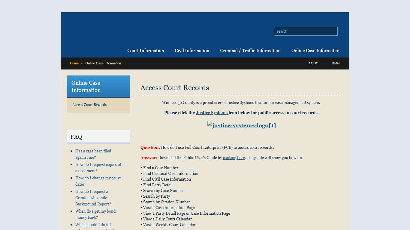 Access Court Records - Online Case Information | Winnebago County 17 Judicial Circuit Clerk Design